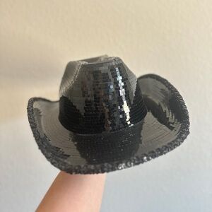 Black disco cowboy hat